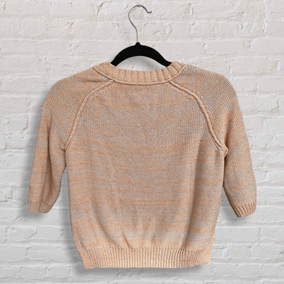 Wilfred Aritzia Cropped Peach Sweater with Pockets - Picture 3 of 10